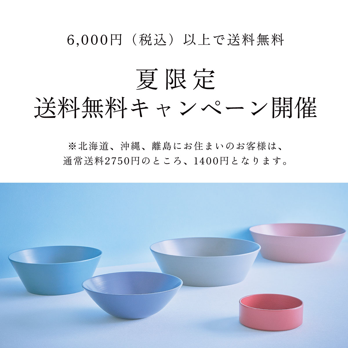 夏限定送料無料キャンペーン開催