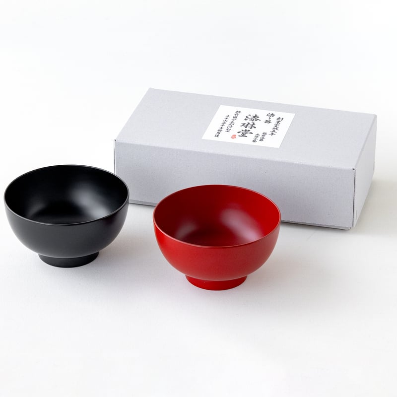 新品 正法寺漆椀10客セット 夫婦椀 Sakura ペア飯椀 黒・赤 2客セット 木製 漆塗り 12-03502