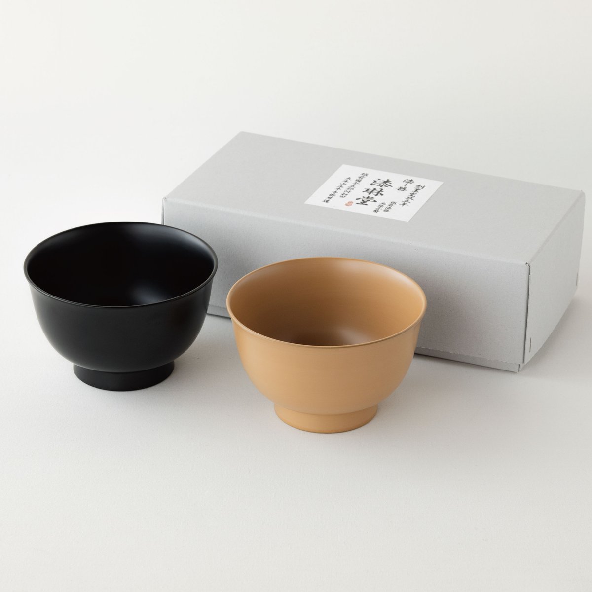 夫婦セット】 黒と麻（小丼サイズ4.5寸） | 漆琳堂 オンラインストア