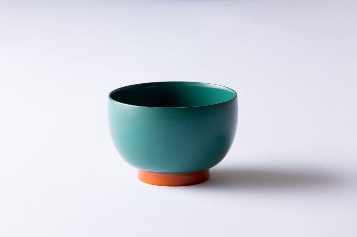 汁椀 モスグリーン×オレンジ | 漆琳堂 オンラインストア