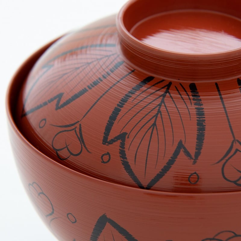 雑煮椀 吉野絵 朱 刷毛目 | 漆琳堂 オンラインストア