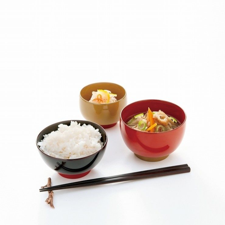 飯椀 溜×オレンジ | 漆琳堂 オンラインストア