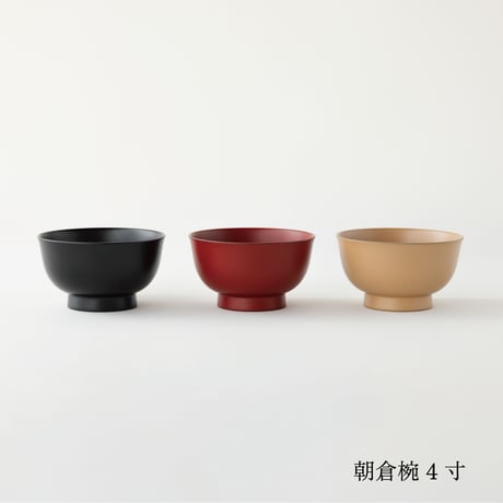 【夫婦セット】 黒と麻（汁椀サイズ4寸）