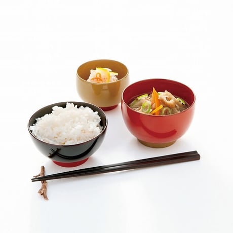 【飯椀2色セット】 レッドと溜