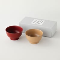 【夫婦セット】 朱と麻（汁椀サイズ4寸）