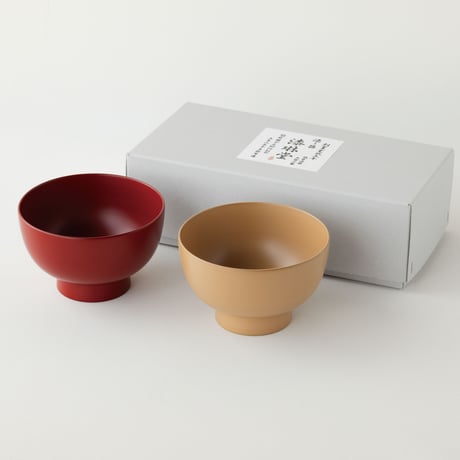 【夫婦セット】 朱と麻（小丼サイズ4.5寸）