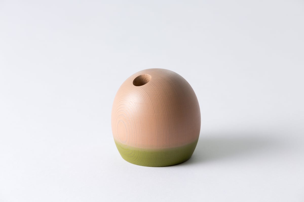 FUQUGI×漆琳堂」一輪挿しmaru ホワイト×グリーン | 漆琳堂