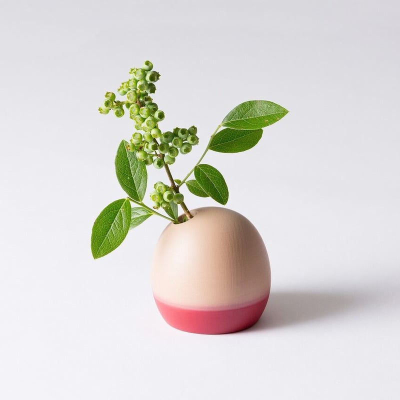 FUQUGI×漆琳堂」一輪挿しmaru ホワイト×ピンク | 漆琳堂 オンラインストア