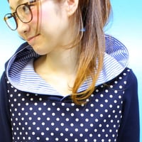 定番フードワンピース♡（ネイビー×dot)