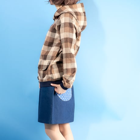 ウールフーディー♡ブロックブラウン