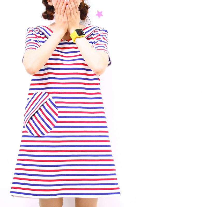 スノウピーオリジナル☆トリコロールセーラーカラーワンピース 