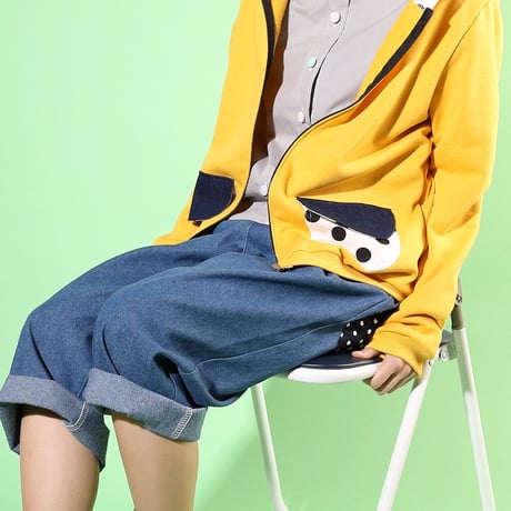 ジップアップフードパーカー♡きいろ