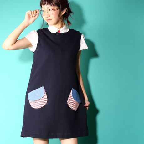 スノウピーのsleevelessワンピース♡ネイビー