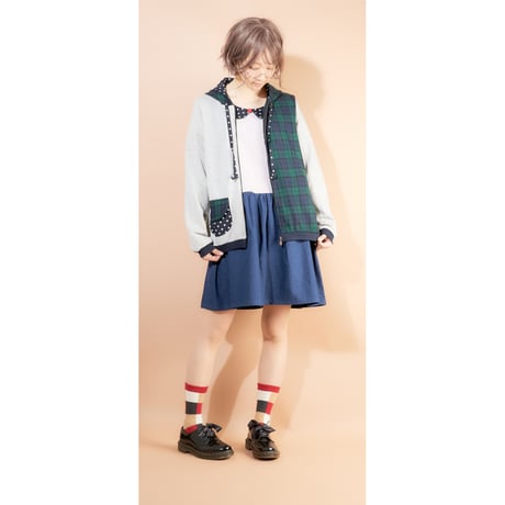 ウールmixフードパーカー♡ブラックウォッチ