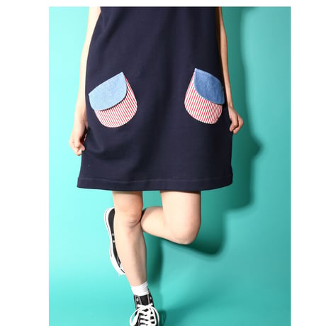 スノウピーのsleevelessワンピース♡ネイビー
