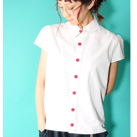 スノウピーのまるえり台襟シャツ♡ しろ
