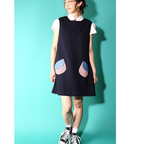 スノウピーのsleevelessワンピース♡ネイビー