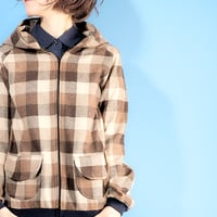 ウールフーディー♡ブロックブラウン
