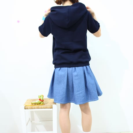 ストライプポケットのパーカー半袖♡NEWストライプ