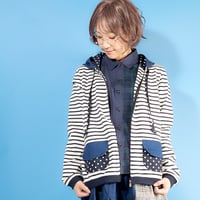 ジップアップフーディー♡ネイビーボーダー