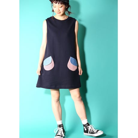 スノウピーのsleevelessワンピース♡ネイビー
