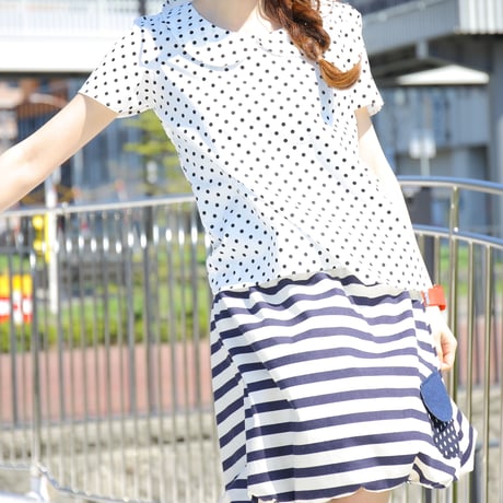 水玉シャツ♡クロドット(シャツスリーブ)