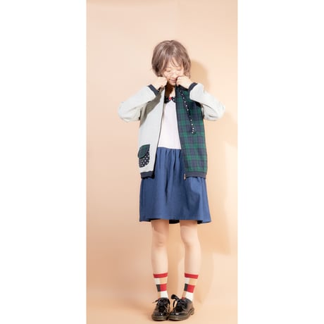 ウールmixフードパーカー♡ブラックウォッチ
