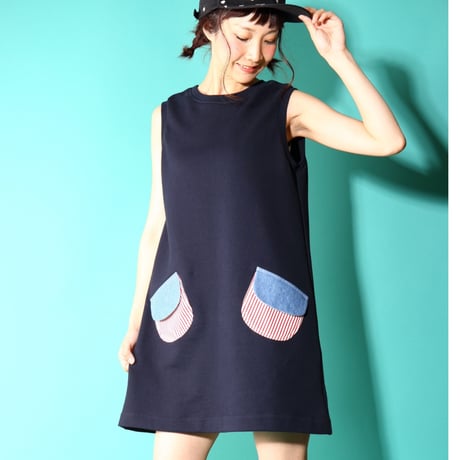 スノウピーのsleevelessワンピース♡ネイビー