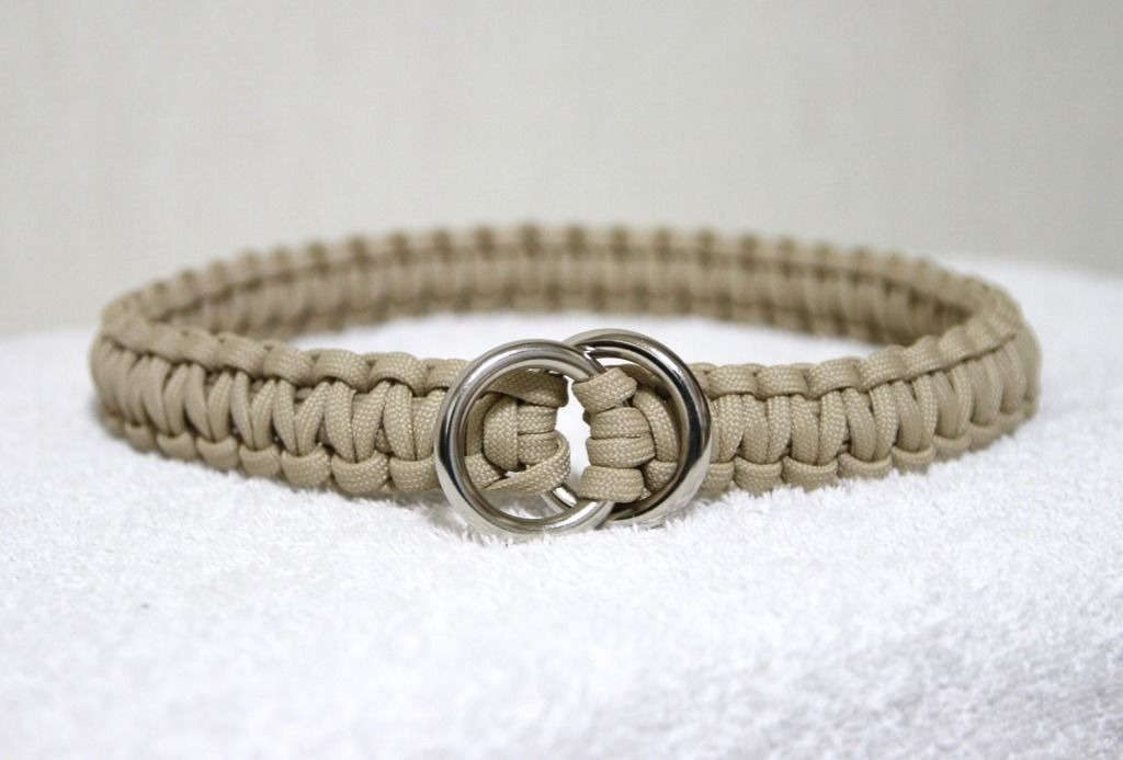 パラコード首輪 太めハーフチョーク ピンク コンチョ付き №100 No.209