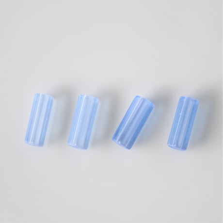 ガラスチューブビーズ4本セット　 clear blue　フランス　424