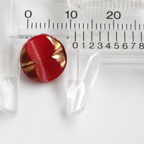 ガラスボタン11㎜（レッド）　2個　フランスヴィンテージ