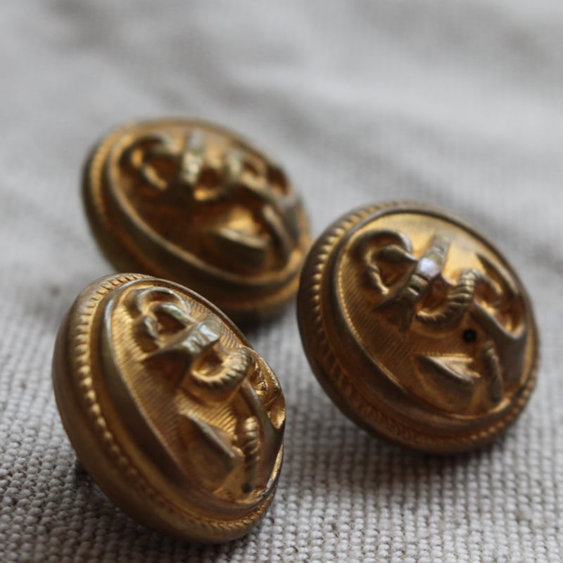 古い真鍮ボタン22㎜ paris刻印 フランス製ヴィンテージ 64.65 | Le manège