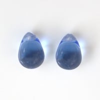 .ドロップガラスビーズ13㎜　2個（blue）　チェコ80年代ヴィンテージ　254