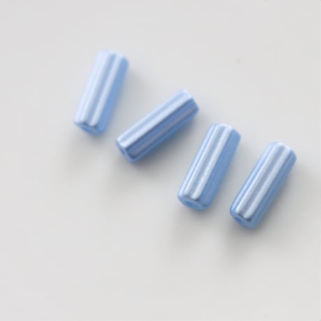 ガラスチューブビーズ4本セット　metallic Baby blue　フランス　240
