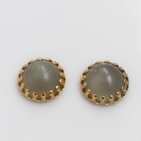 メタル台座付きカボション13㎜（gray）フランス　　764