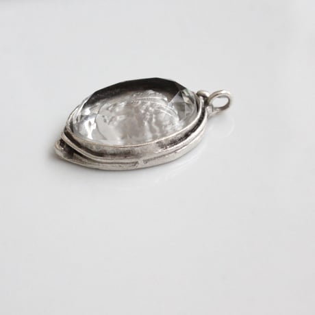 . 厚みのあるガラスインタリオ 25×18㎜（クリア）フランスヴィンテージ　537