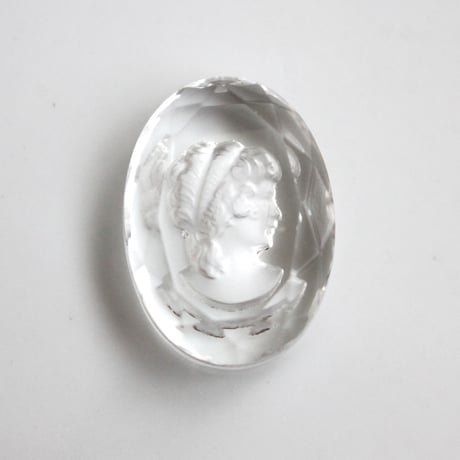 . 厚みのあるガラスインタリオ 25×18㎜（クリア）フランスヴィンテージ　537