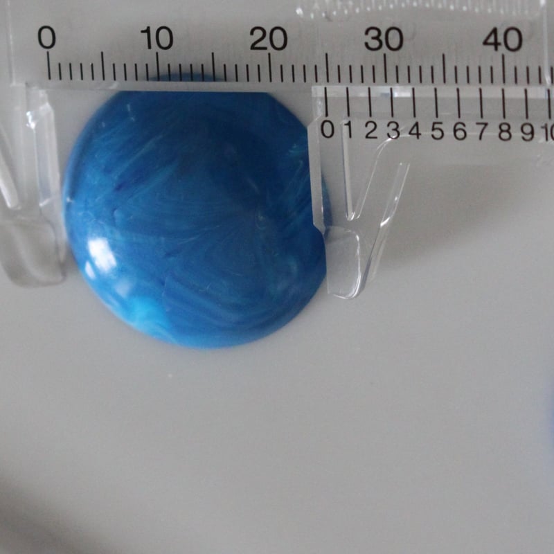 水色マーブル カボション 2.5㎝ フランスヴィンテージパーツ563 | Le  