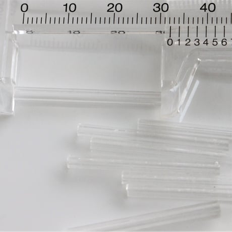 .クリアガラスチューブビーズ　32㎜　8本　フランスヴィンテージ　185
