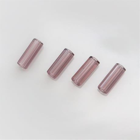 ガラスチューブビーズ4本セット　 clear purple　フランス　265