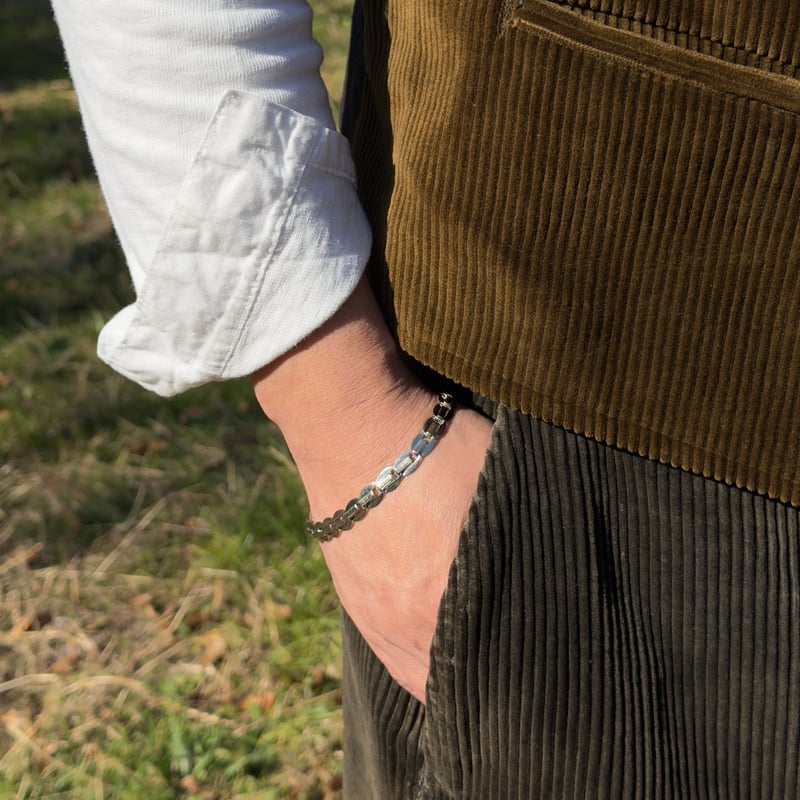 ヴィンテージブレスレット4点 ヴィンテージ チェーンブレスレット 8㎜ J716 | Le manège