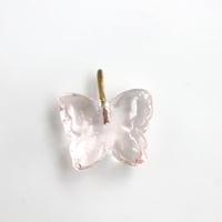 . カン付きパピヨン型ガラスパーツ 15㎜（ｸﾘｱﾋﾟﾝｸ）フランス製　ヴィンテージ　651