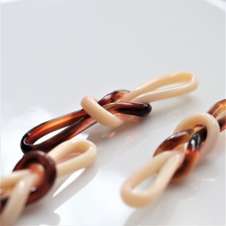 .ノットパーツ46㎜（ivory×brown）ドイツ製ヴィンテージ　126