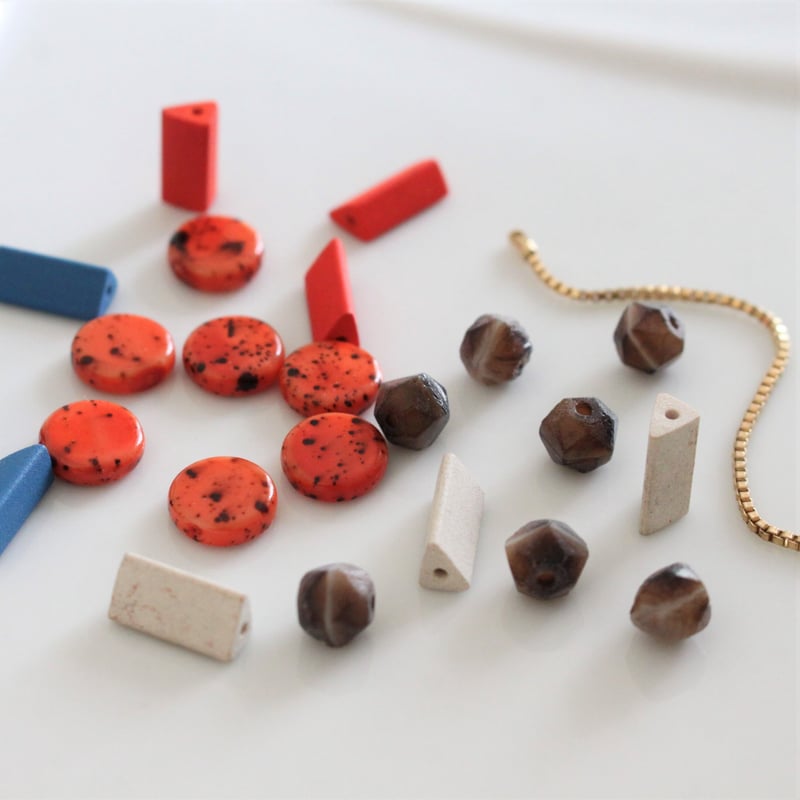 ファセットカットビーズ6個 (ﾌﾞﾗｳﾝ) 7㎜ フランス製ヴィンテージ 499