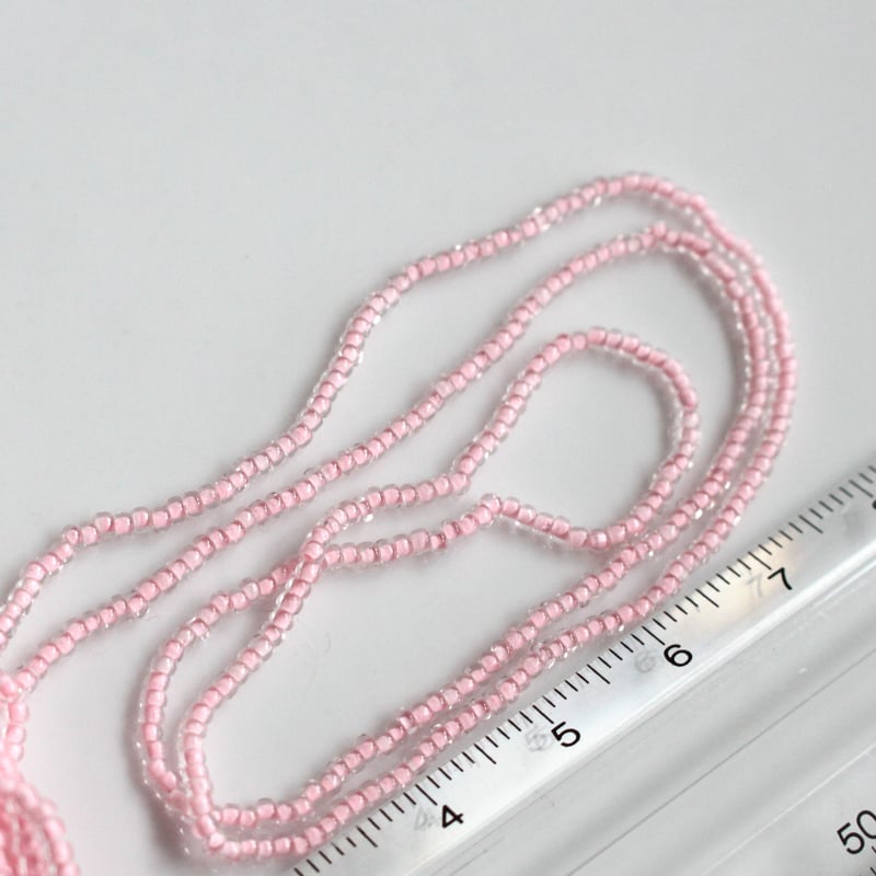 アンティークシードビーズ Ø2㎜（ｸﾘｱﾋﾟﾝｸ）1束 1920年代 フランス製