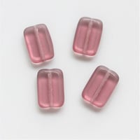 長方形フラットガラスビーズ （パープル）4個　12㎜　フランス現行　286