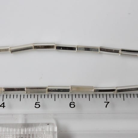 竹ビーズ　3ｇ (ｼﾙﾊﾞｰ)  7㎜×Ø2㎜　チェコヴィンテージ fe09