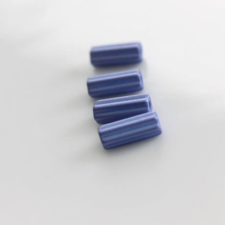 ガラスチューブビーズ4本セット　metallic blue　フランス　236