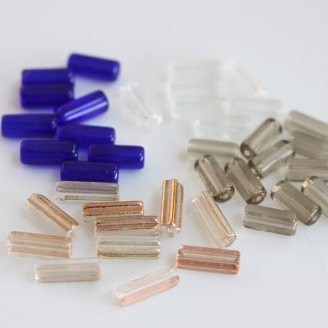 ガラスチューブビーズ （ブラック）10本　10㎜　フランス現行　224