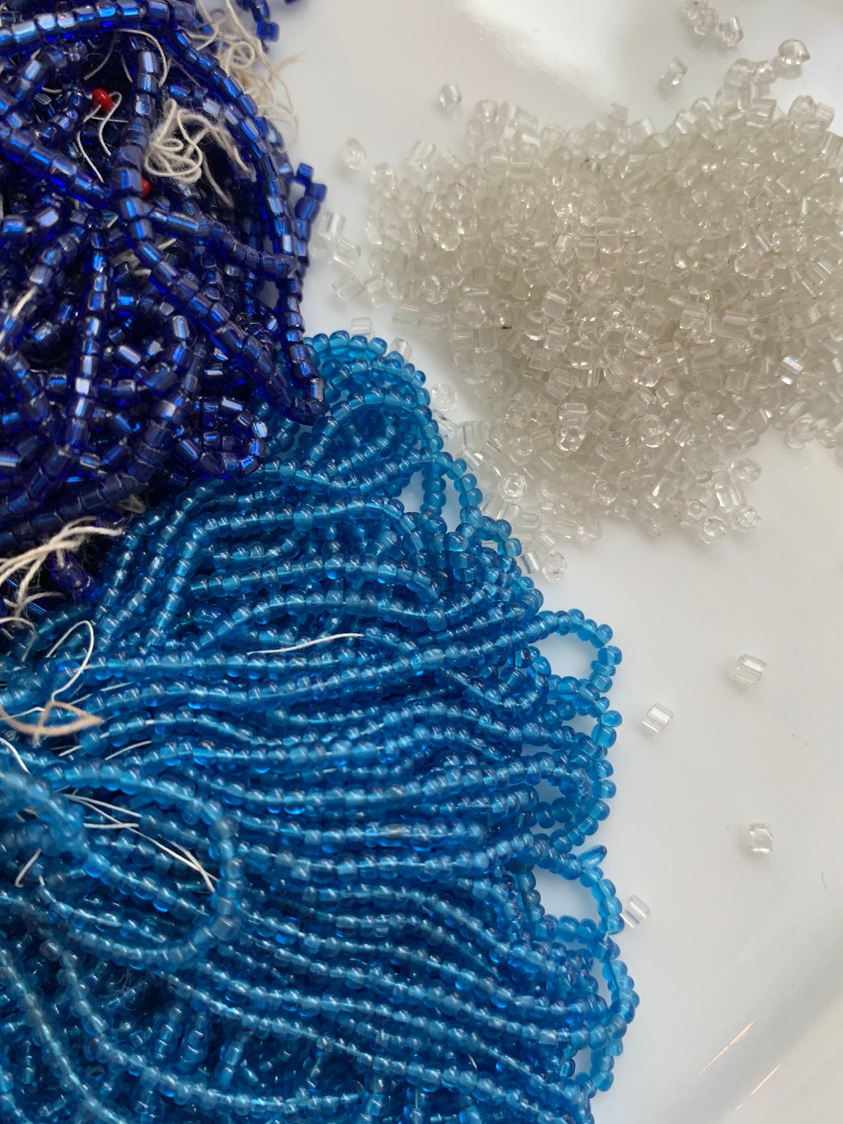 希少！  アンティーク  ガラスビーズ アンティークガラスビーズ Ø2㎜（ﾌﾞﾙｰ）1920年代 フランス製